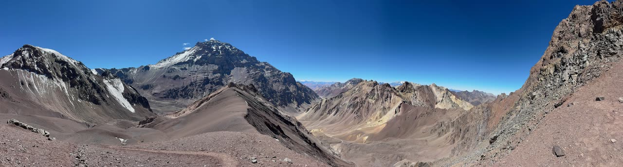 Full panorama of the Aconcagua region