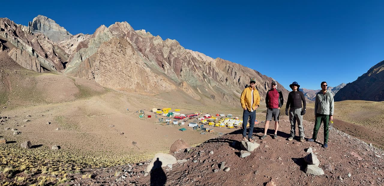 Silhouette of a mountain ridge at sunset