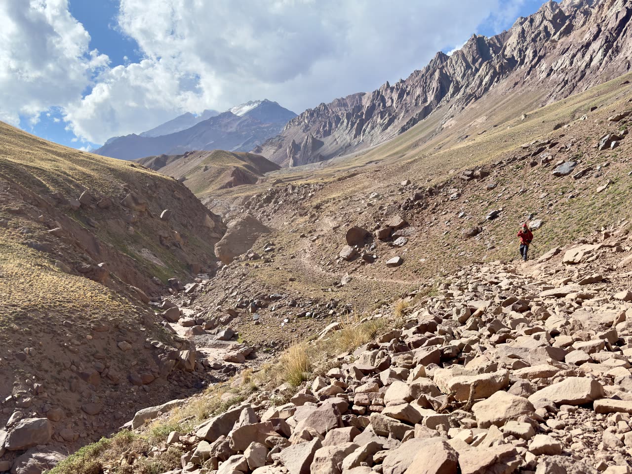 Rugged trail through a deep canyon